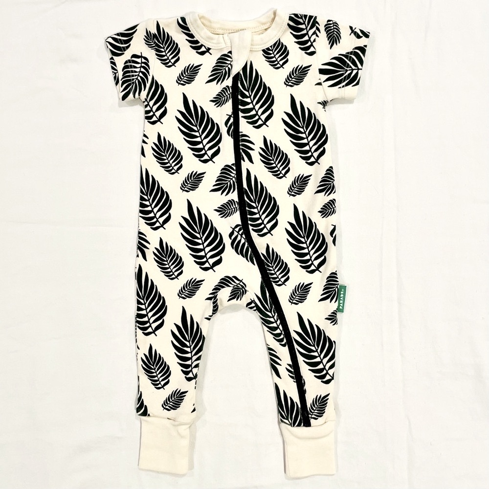 Parade Organics Romper Boys 3-6M Girls Tropical Palm Leaves Cotton Fall Spring